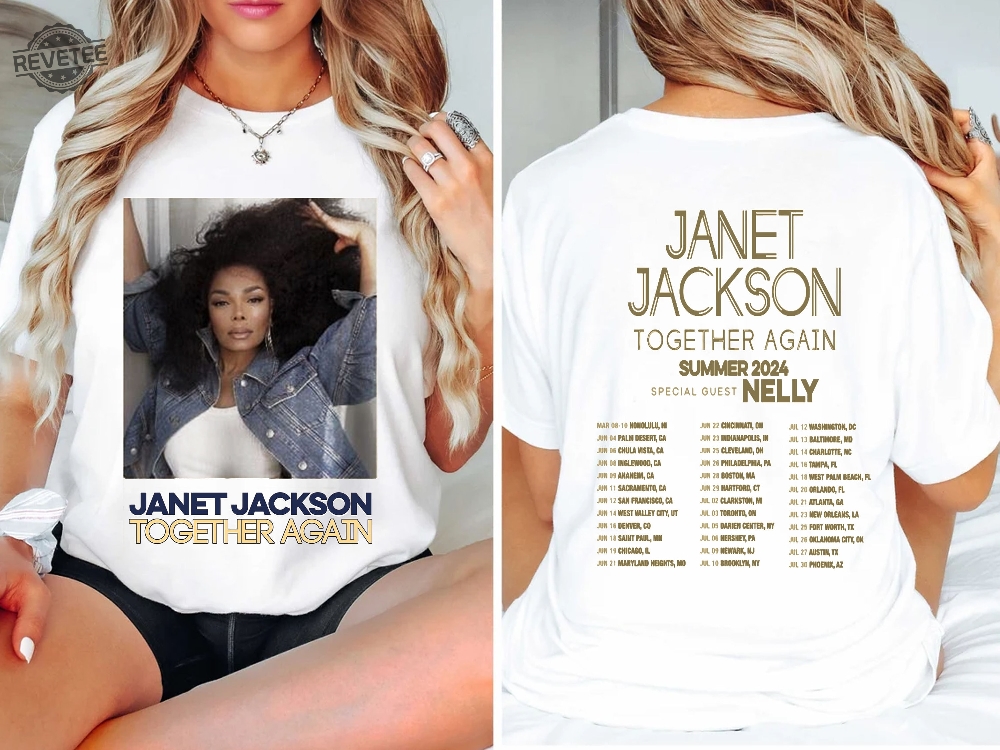 Janet Jackson Tour 2024 Shirt Janet Jackson Together Again Double Side Shirt Janet Jackson Shirt Fan Gifts Unique