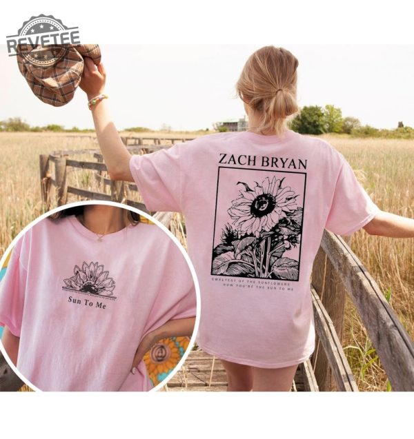 Vintage Sun To Me Zach Bryan Sunflower Double Side Shirt Zach Bryan Tour Shirt Zach Bryan 2 Side Shirt Shirt For Fan Unique revetee 1