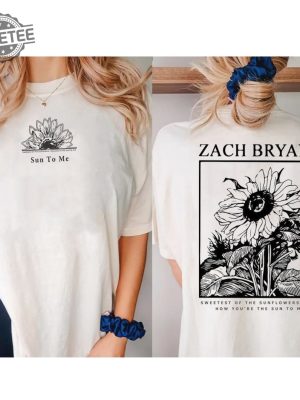 Vintage Sun To Me Zach Bryan Sunflower Double Side Shirt Zach Bryan Tour Shirt Zach Bryan 2 Side Shirt Shirt For Fan Unique revetee 2