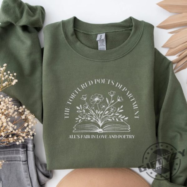 All Fair Sweater Love And Poetry Embroidered Unisex Sweatshirt Poets Department Tshirt Tortured Poet Hoodie Music Merch Taylor Swift Poet Era Shirt giftyzy 6
