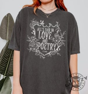 Alls Fair In Love And Poetry Floral Crest Design Unisex Shirt Graphic Shirt The Tortured Poets Department New Album Ttpd Merch giftyzy 2