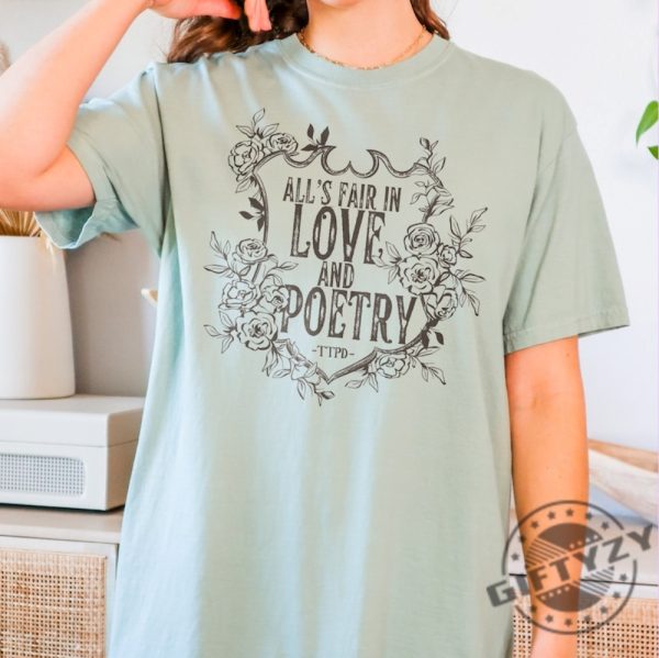 Alls Fair In Love And Poetry Floral Crest Design Unisex Shirt Graphic Shirt The Tortured Poets Department New Album Ttpd Merch giftyzy 5