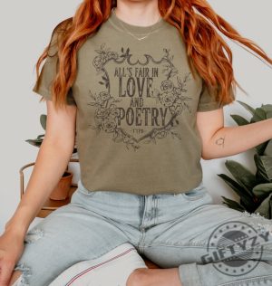 Alls Fair In Love And Poetry Floral Crest Design Unisex Shirt Graphic Shirt The Tortured Poets Department New Album Ttpd Merch giftyzy 6