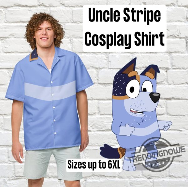 Uncle Stripe Hawaiian Shirt Hoodie 3D Bluey Dog Cosplay Shirt Blue Dog Cousin Hoodie Blue Dog Show Sweatshirt Blue Dog Merch trendingnowe 3