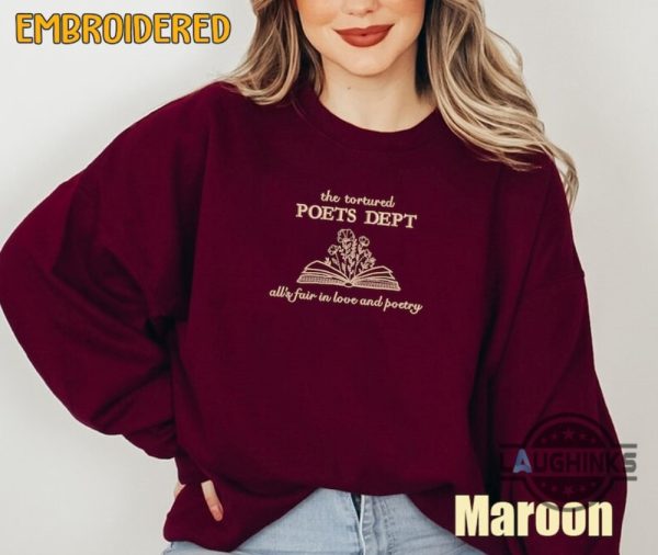 taylor swift minimalist embroidered sweatshirt tshirt hoodie custom taylor swift the tortured poets department shirts personalized ttpd tee swifties gift laughinks 5