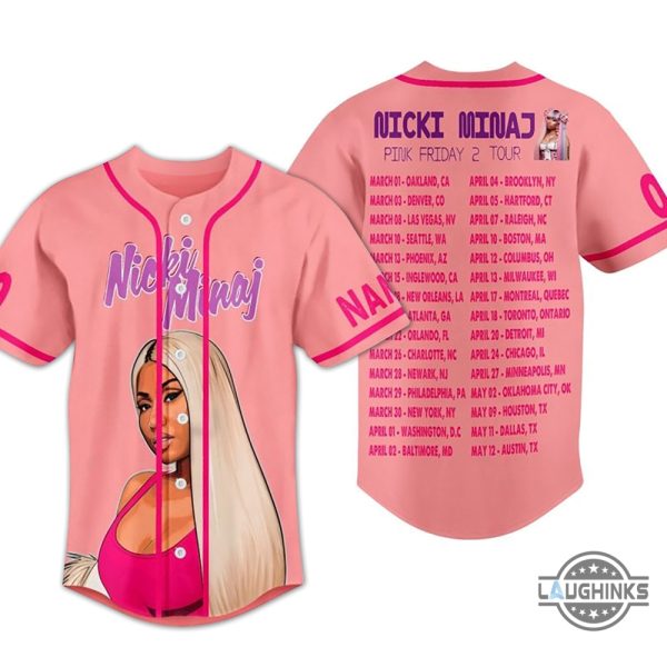 nicki minaj jersey custom name and number nicki minaj pink friday 2 tour custom baseball jersey shirts rapper queen concert baseball uniform laughinks 1