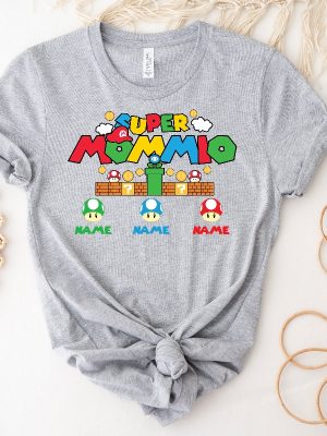 Personalized Super Mommio Shirt Mothers Day Gift Tshirt Gamer Mom Shirt Custom Kids Name Mom Shirt Unique revetee 2