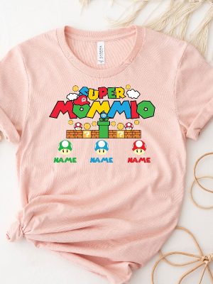 Personalized Super Mommio Shirt Mothers Day Gift Tshirt Gamer Mom Shirt Custom Kids Name Mom Shirt Unique revetee 7