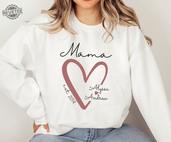 Mama Personalized Sweatshirt With Kids Names Custom Names Mom Sweatshirt Custom Mom Sweater Unique revetee 1