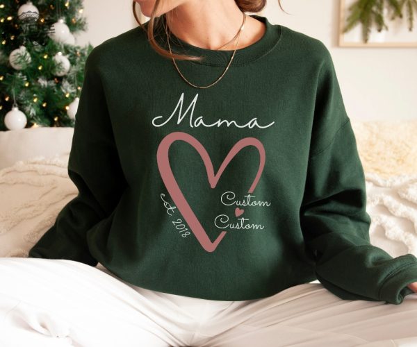Mama Personalized Sweatshirt With Kids Names Custom Names Mom Sweatshirt Custom Mom Sweater Unique revetee 2