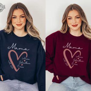 Mama Personalized Sweatshirt With Kids Names Custom Names Mom Sweatshirt Custom Mom Sweater Unique revetee 4