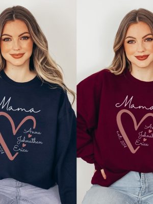 Mama Personalized Sweatshirt With Kids Names Custom Names Mom Sweatshirt Custom Mom Sweater Unique revetee 4