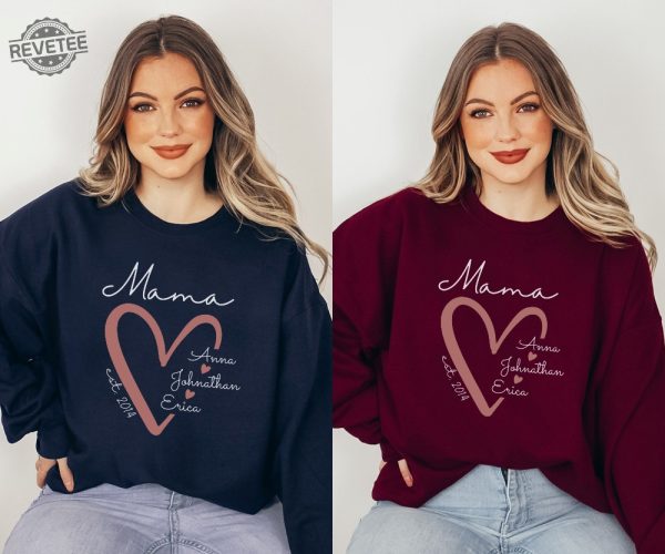 Mama Personalized Sweatshirt With Kids Names Custom Names Mom Sweatshirt Custom Mom Sweater Unique revetee 4