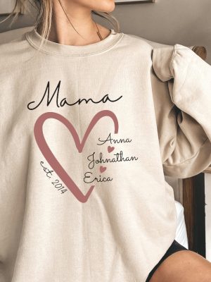 Mama Personalized Sweatshirt With Kids Names Custom Names Mom Sweatshirt Custom Mom Sweater Unique revetee 7