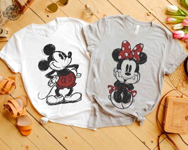 Cute Disney Mickey Mouse Pose Classic Sketch Shirt Vintage Disney Shirt Disney World Shirt Disney Outfits Shirt Unique revetee 3