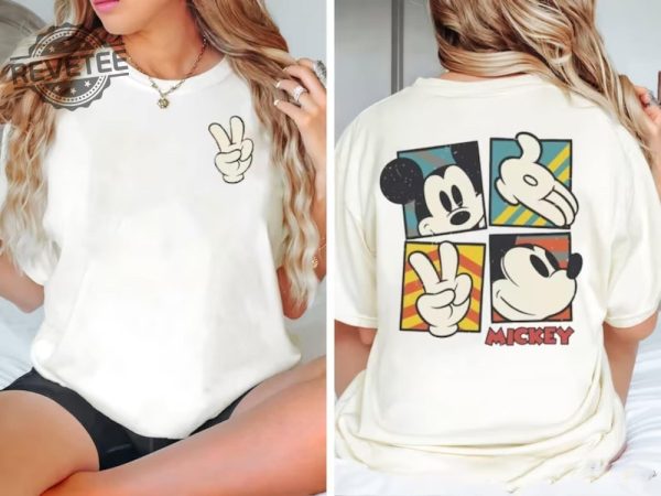 Vintage Mickey Peace Sign Shirt Magic Kingdom Shirt Disney World Hoodie Disney Sweatshirt Classic Mickey Shirt Unique revetee 2