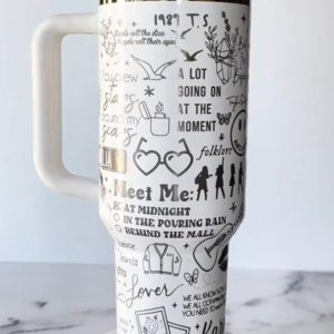 Limited Taylor Swift Laser Engraved Stanley Quencher H2.0 Tumbler 40Oz Insulated Thermal Cup Stainless Steel Unique revetee 2