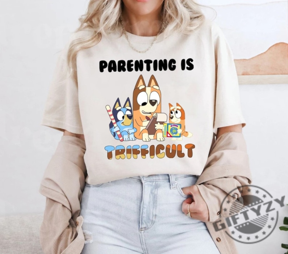 Funny Bluey Mom Trifficult Classic Vintage Shirt Bluey Mom Tshirt Bluey Retro Sweatshirt Bluey Family Hoodie Mothers Day Shirt