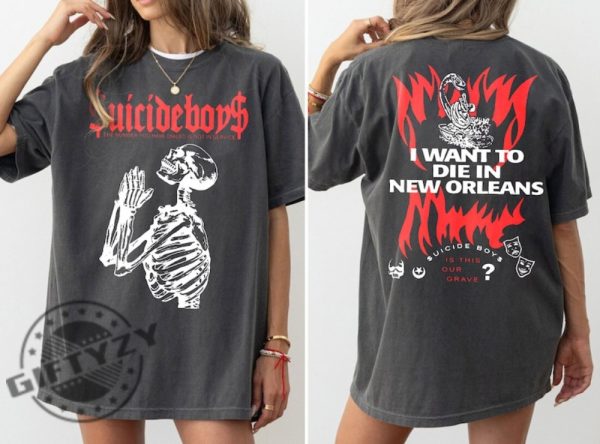 Vintage Suicide Boys Tour Shirt I Want To Die In New Orleans Sweatshirt Suicideboys Hiphop Tshirt Scrim Hoodie Grey Day Tour Suicideboys Merch giftyzy 1