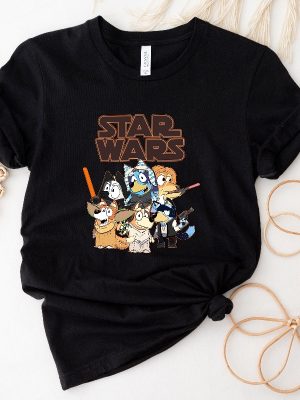 Star Wars T Shirt Bluey Shirt Disney Shirt Bluey Characters Bingo Shirt Chilli Shirt Star Wars Fan Gift Disney Dog Shirt Unique revetee 2