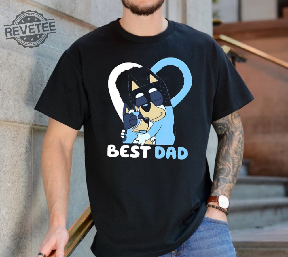 Love Bluey Daddy Heart Vintage Shirt Bluey Dad Retro 90S Tee Bluey Family Shirt Super Hero Dad Tee Fathers Day Shirt Unique