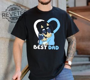 Love Bluey Daddy Heart Vintage Shirt Bluey Dad Retro 90S Tee Bluey Family Shirt Super Hero Dad Tee Fathers Day Shirt Unique revetee 2