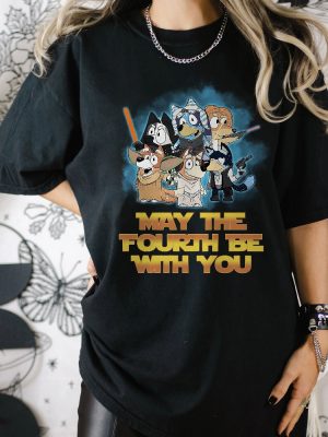 Bluey May The 4Th Be With You Shirt Bluey Shirt Bluey Dog Birthday Boy Girl Shirt Bluey Family Shirt Bluey Birthday Party Unique revetee 4