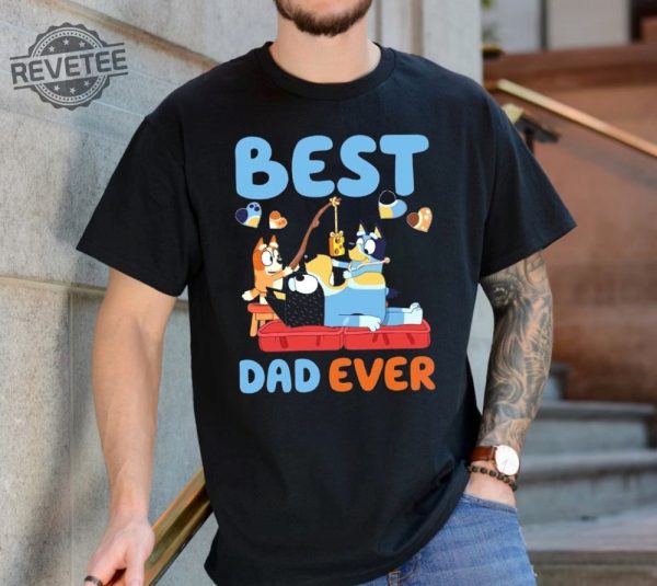 Best Dad Ever Funny Bluey Daddy Vintage Shirt Bluey Dad Retro Tee Bluey Family Shirt Super Hero Dad Tee Fathers Day Shirt Unique revetee 2