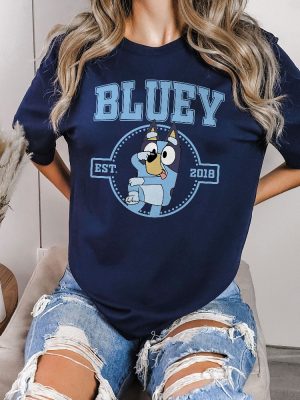 Personalized Bluey Est 2018 Shirt Custom Bluey Shirt Bluey Fathers Day Shirt Bluey Mothers Day Shirt Bluey Family Matching Shirt Unique revetee 5