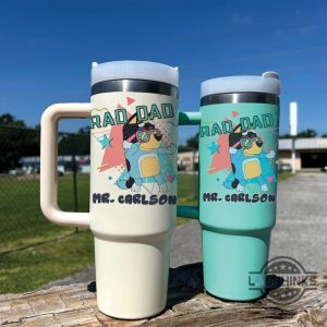 bluey rad dad tumbler personalized bluey bingo dad stanley cup 40oz dupe cool dad club tumblers fathers day gift custom cups laughinks 4
