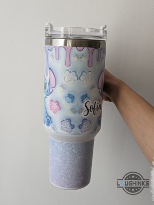 stitch stanley cup with handle 40 oz dupe lilo and stitch disney cartoon travel tumbler 40oz blue stitch custom names on cups laughinks 3