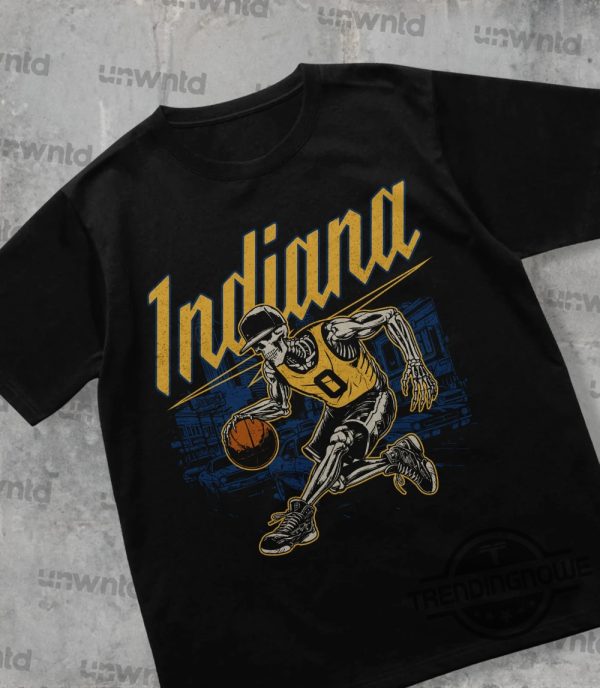Indiana Basketball Shirt Graphic Tees Skeleton Shirt Merch Tee Gift Vintage Nba T Shirt trendingnowe 1