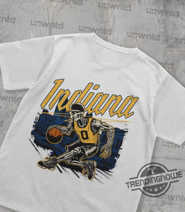 Indiana Basketball Shirt Graphic Tees Skeleton Shirt Merch Tee Gift Vintage Nba T Shirt trendingnowe 2