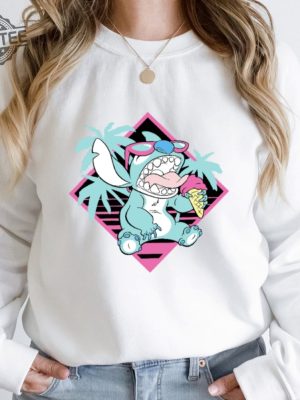 Lilo And Stitch Ice Cream Sweatshirt Ohana Means Family Sweatshirt Stitch Sweatshirt Unique revetee 3