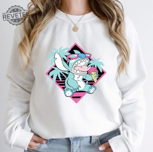 Lilo And Stitch Ice Cream Sweatshirt Ohana Means Family Sweatshirt Stitch Sweatshirt Unique revetee 3