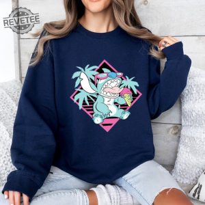 Lilo And Stitch Ice Cream Sweatshirt Ohana Means Family Sweatshirt Stitch Sweatshirt Unique revetee 4