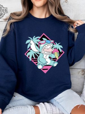 Lilo And Stitch Ice Cream Sweatshirt Ohana Means Family Sweatshirt Stitch Sweatshirt Unique revetee 4