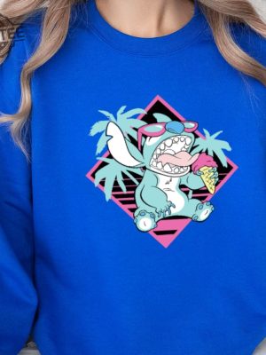 Lilo And Stitch Ice Cream Sweatshirt Ohana Means Family Sweatshirt Stitch Sweatshirt Unique revetee 6