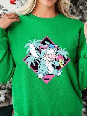 Lilo And Stitch Ice Cream Sweatshirt Ohana Means Family Sweatshirt Stitch Sweatshirt Unique revetee 7