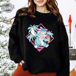 Lilo And Stitch Ice Cream Sweatshirt Ohana Means Family Sweatshirt Stitch Sweatshirt Unique revetee 8