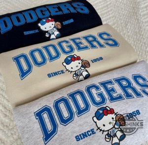 hello kitty la dodgers shirt since 1958 baseball sanrio tshirt sweatshirt hoodie laughinks 2