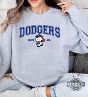 hello kitty la dodgers shirt since 1958 baseball sanrio tshirt sweatshirt hoodie laughinks 4