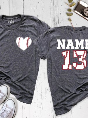 Baseball Heart Shirt Personalized Baseball Tshirt Baseball Mom Shirt Baseball Team Outfit Sport Lover Shirt Unique revetee 2