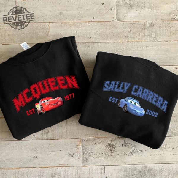 Mcqueen And Sally Sweatshirt Cars Mcqueen Sally Couple Crewneck Valentines Couple Shirt revetee 3