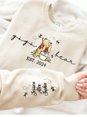 Custom Mama Bear Sweatshirt Mama Est With Kids Name On Sleeve Sweatshirt Personalized Mom Sweatshirt Mothers Day Shirt Unique revetee 2