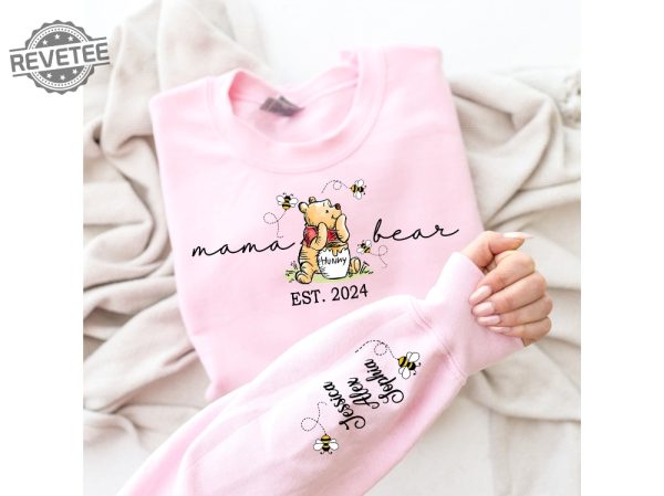 Custom Mama Bear Sweatshirt Mama Est With Kids Name On Sleeve Sweatshirt Personalized Mom Sweatshirt Mothers Day Shirt Unique revetee 3