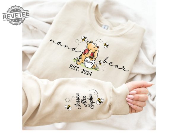 Custom Mama Bear Sweatshirt Mama Est With Kids Name On Sleeve Sweatshirt Personalized Mom Sweatshirt Mothers Day Shirt Unique revetee 4