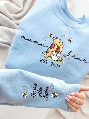 Custom Mama Bear Sweatshirt Mama Est With Kids Name On Sleeve Sweatshirt Personalized Mom Sweatshirt Mothers Day Shirt Unique revetee 5