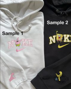 spongebob embroidered hoodie sweatshirt t shirt x patrick star embroidered tshirt nike couple matching shirts laughinks 1