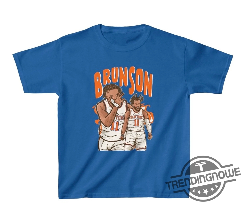 Jalen Brunson Cartoon Shirt Jalen Brunson Shirt Jalen Brunson Josh Hart Donte Divincenzo New York Knicks Nba Slam Cover T Shirt